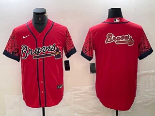 Men's Atlanta Braves Red Big Logo City Connect Cool Base Stitched Baseball Jersey