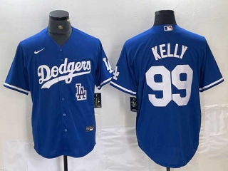 Men's Los Angeles Dodgers #99 Joe Kelly Blue Stitched Cool Base Nike Jersey