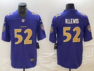 Men's Baltimore Ravens #52 Ray Lewis Purple Vapor Limited Football Limited Jersey