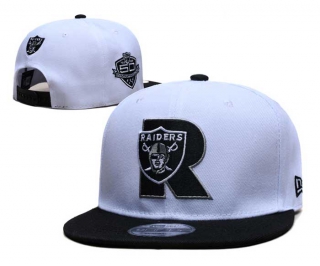 NFL Las Vegas Raiders New Era White Black Throwback Raiders Logo 9FIFTY Snapback Hat 6074