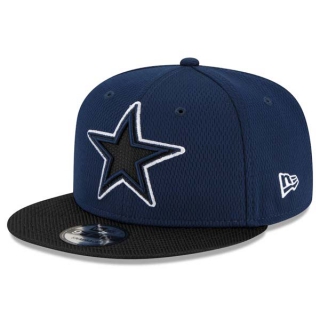 NFL Dallas Cowboys New Era Navy Black 2021 NFL Sideline Road 9FIFTY Snapback Adjustable Hat 2044