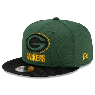 NFL Green Bay Packers New Era Green Black 2021 NFL Sideline Road 9FIFTY Snapback Adjustable Hat 2019