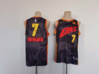 Men's NBA Oklahoma City Thunder #7 Chet Holmgren Nike Navy City Edition Stitched Basketball Jersey