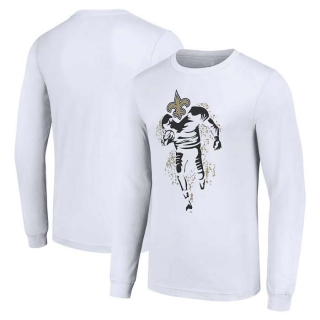 Men's NFL New Orleans Saints White Starter Logo Graphic Long Sleeves T-Shirt