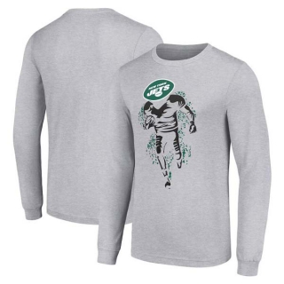 Men's NFL New York Jets Gray Starter Logo Graphic Long Sleeves T-Shirt