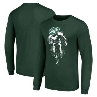 Men's NFL New York Jets Green Starter Logo Graphic Long Sleeves T-Shirt