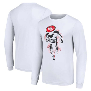 Men's NFL San Francisco 49ers White Starter Logo Graphic Long Sleeves T-Shirt