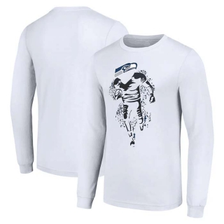 Men's NFL Seattle Seahawks White Starter Logo Graphic Long Sleeves T-Shirt