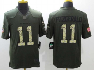 Men's Arizona Cardinals #11 Larry Fitzgerald Olive Green Salute To Service NFL Nike Limited Jersey