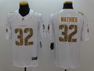 Men's Arizona Cardinals #32 Tyrann Mathieu White Camo Salute To Service NFL Nike Limited Jersey