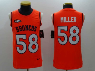Men's Denver Broncos #58 Von Miller Orange Hot Pressing Player Name & Number Nike NFL Tank Top Jersey