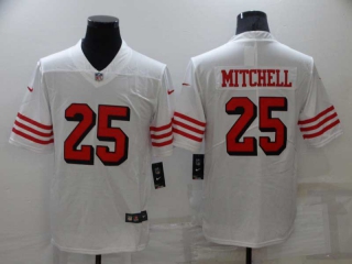 Men's San Francisco 49ers #25 Elijah Mitchell White Color Rush Vapor Nike Limited Jersey