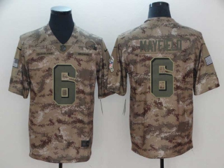 Men's Cleveland Browns #6 Baker Mayfield Camo Salute To Service Stitched Nike Jersey
