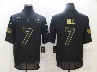 Men's New Orleans Saints #7 Taysom Hill Black 2020 Salute To Service Stitched NFL Nike Limited Jersey