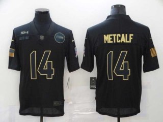 Men's Seattle Seahawks #14 DK Metcalf Black 2020 Salute To Service Stitched NFL Nike Limited Jersey