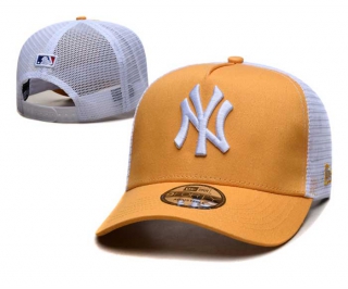 MLB New York Yankees New Era Bright Orange White Trucket Mesh 9FORTY Adjustable Hat 2244