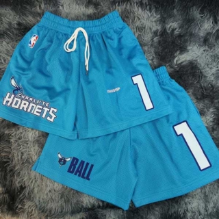 Men's NBA Charlotte Hornets #1 LaMelo Ball Teal Mesh Shorts