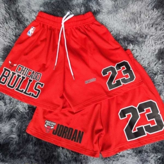 Men's NBA Chicago Bulls #23 Michael Jordan Red Mesh Shorts