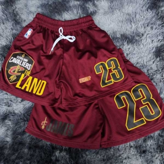 Men's NBA Cleveland Cavaliers #23 LeBron James Wine Mesh Shorts
