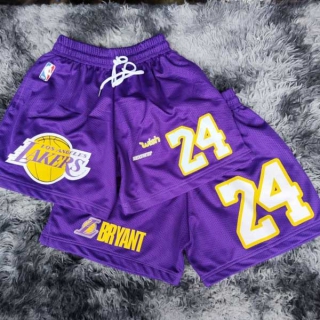Men's NBA Los Angeles Lakers #24 Kobe Bryant Purple Mesh Shorts