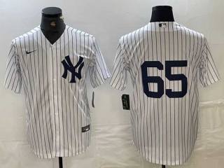 Men's MLB New York Yankees #65 Nestor Cortes Jr No Name White Stitched Cool Base Nike Jersey