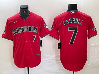 Men's MLB Arizona Diamondbacks #7 Corbin Carroll Red 2024 Cool Base Stitched Baseball Jersey