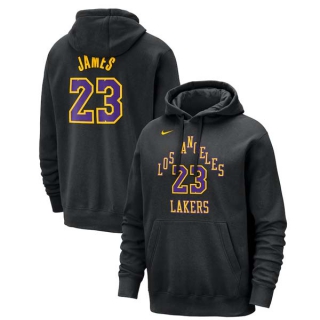 Men's NBA Los Angeles Lakers LeBron James Nike Black 23-24 City Edition Pullover Hoodie