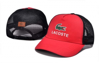 Wholesale Lacoste Curved Brim Trucker Snapback Hat Red Black 7019