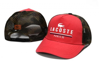 Wholesale Lacoste Paris 33 Curved Brim Trucker Snapback Hat Red Camo 7028