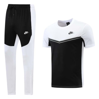 Men's Nike Training Pants T-shirt Tracksuit White Black (2)