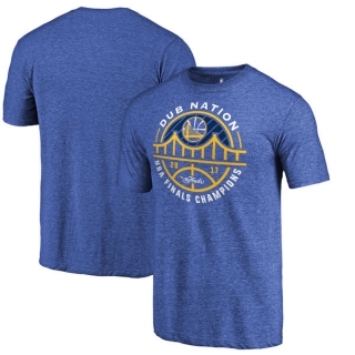 Men's NBA Fanatics Branded Golden State Warriors Royal 2017 NBA Finals Champions Bridge Tri-Blend T-Shirt