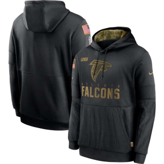 Men's Atlanta Falcons Nike Black 2020 Salute to Service Sideline Performance Pullover Hoodie