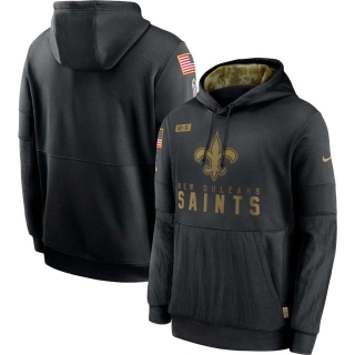 Men's New Orleans Saints Nike Black 2020 Salute to Service Sideline Performance Pullover Hoodie