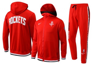 Men's NBA Houston Rockets Nike Red 75th Anniversary Performance Showtime Full-Zip Hoodie & Pants