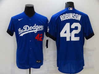 Men's MLB Los Angeles Dodgers Jackie Robinson #42 Flex Base Jersey (3)