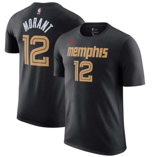 Men's NBA Memphis Grizzlies Ja Morant 2022 Black T-Shirts (3)