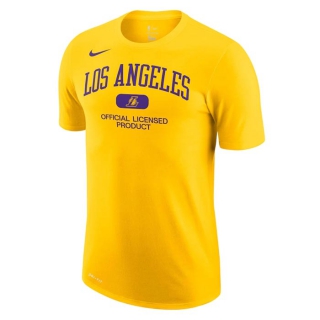 Men's NBA Los Angeles Lakers 2022 Nike Yellow T-Shirts (23)
