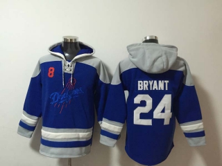 Men's Los Angeles Dodgers #24 Kobe Bryant Blue Ageless Must Have Lace Up Pullover Hoodie
