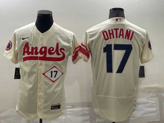 Men's MLB Los Angeles Angels Shohei Ohtani #17 Flex Base Jerseys (22)