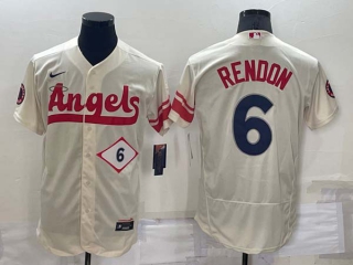 Men's MLB Los Angeles Angels Anthony Rendon #6 Flex Base Jerseys (2)