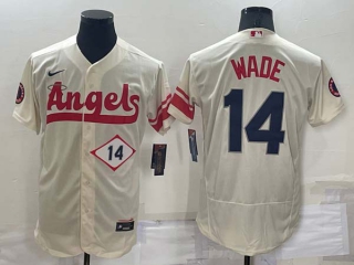 Men's MLB Los Angeles Angels Tyler Wade #14 Flex Base Jerseys (2)