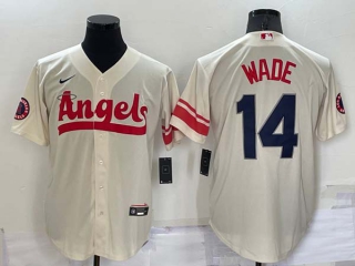 Men's MLB Los Angeles Angels Tyler Wade #14 Jerseys (3)
