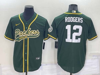 Men's NFL Green Bay Packers Aaron Rodgers X MLB Baseball Nike Jersey (45)