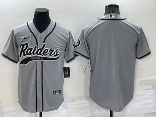 Men's NFL Las Vegas Raiders Blank Grey Stitched MLB Cool Base Nike Baseball Jersey (1)