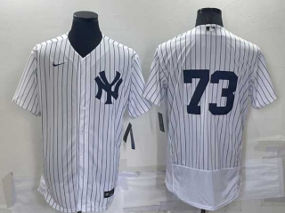 Men's MLB New York Yankees Antoan Richardson #73 White No Name Stitched Flex Base Nike Jersey (1)