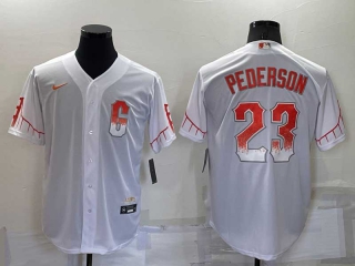 Men's MLB San Francisco Giants Joc Pederson #23 Nike White 2021 City Connect Cool Base Jersey (3)