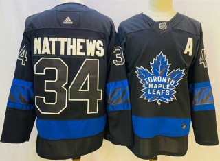 Men's NHL Toronto Maple Leafs #34 Auston Matthews Black X Drew House Inside Out Stitched Jersey