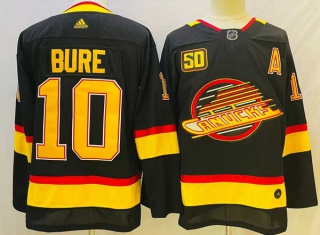 Men's NHL Vancouver Canucks #10 Pavel Bure Black 50th Season Adidas Jersey