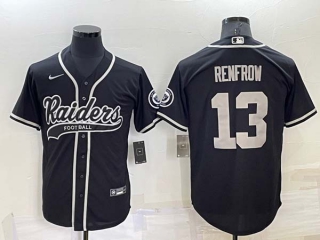 Men's NFL Las Vegas Raiders #13 Hunter Renfrow Black Stitched MLB Cool Base Nike Baseball Jersey (5)