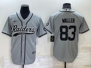Men's NFL Las Vegas Raiders #83 Darren Waller Grey Stitched MLB Cool Base Nike Baseball Jersey (7)